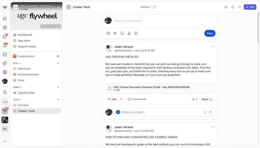 UGC Flywheel on Whop